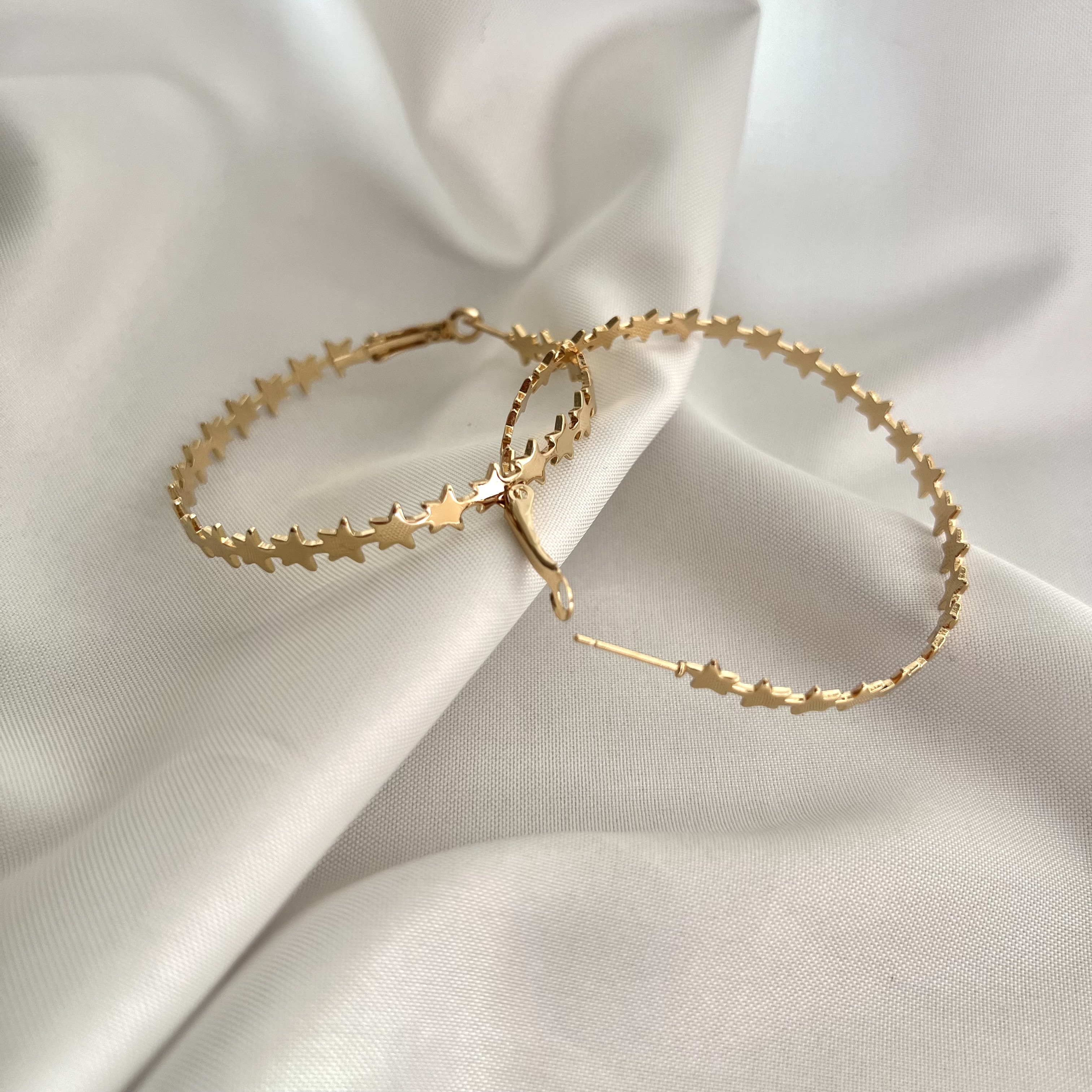 گوشواره حلقه ستاره استیل رنگ ثابت وارداتی مسترکوالیتی ضد حساسیت
