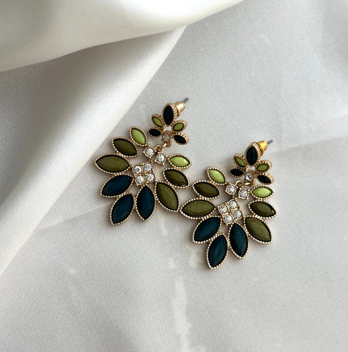 گوشواره بهاره وارداتی سنگ عقیق سبز